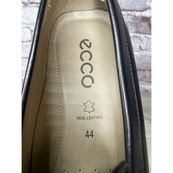 ECCO Black Leather Driving Loafers Mens Size 44 US 10-10.5 Classic Slip On Moc - Picture 9 of 16